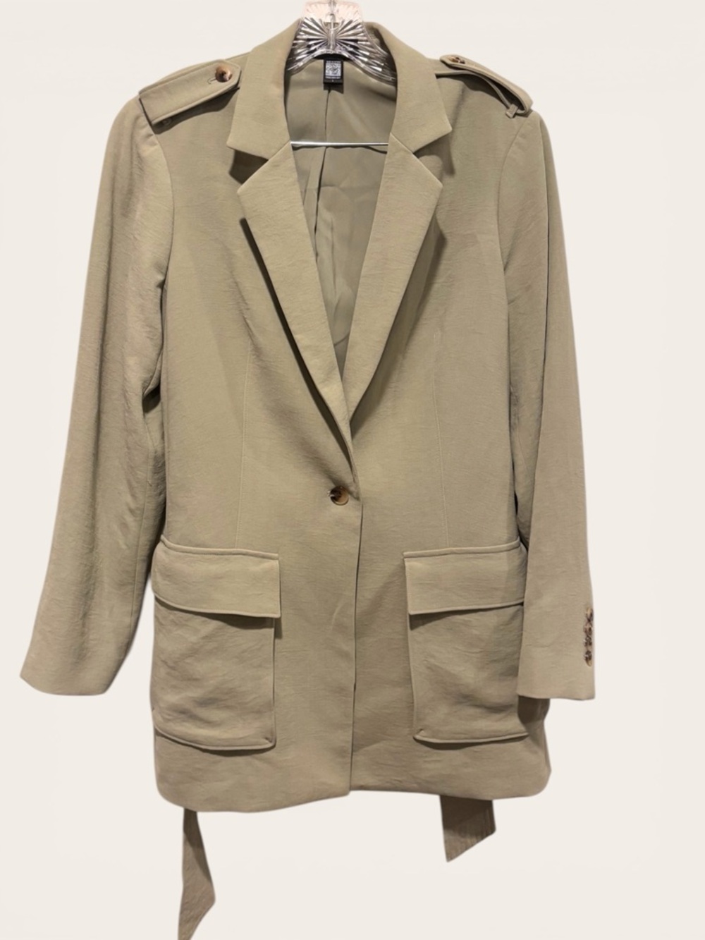 Express Women's Single-Button Blazer in Sage Green